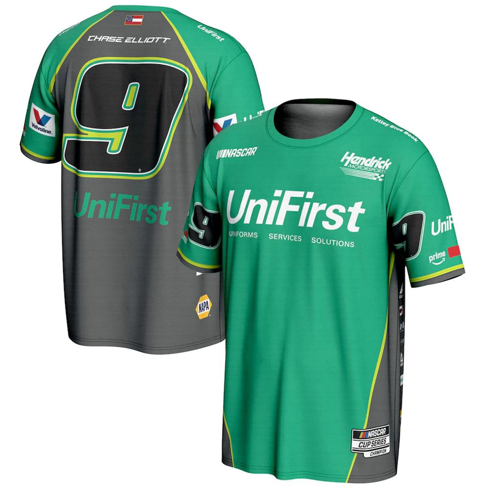 Футболка NASCAR Чейза Эллиотта #9 UniFirst Racing для фанатов, 3D-печать, летняя спортивная мода, быстросохнущая футболка