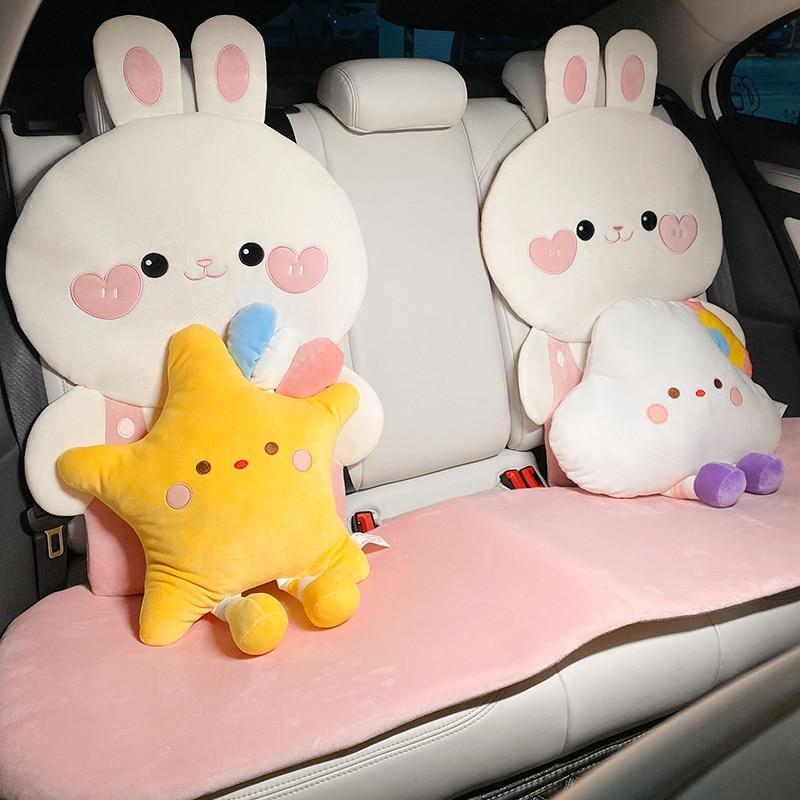 Car Cushion Winter Plush Warm Pillow Lumbar Cushion Car Interior Decorations Fart Cushion Chair Cushion Car Accessories