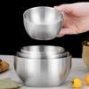 Anti-scalding Korean Style Stainless Steel Rice Bowl Double Layer Soup Bowl Kimchi Bowl  Restaurant