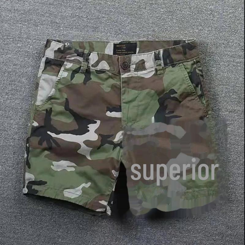 Мужские повседневные шорты из хлопка: Свободный крой, однотонный, универсальная рабочая одежда, летний стиль три четверти