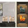 Lucky Wealth Horse Resin Figurine with Gold Ingots, Luxury Modern Resin Home Decor Statue for Entryway & Wine Cabinet
