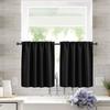 2PCS Solid High-Precision Rod-Pocket Semi-Blackout Short Curtains, for Sunshade in Kitchen and Bathroom