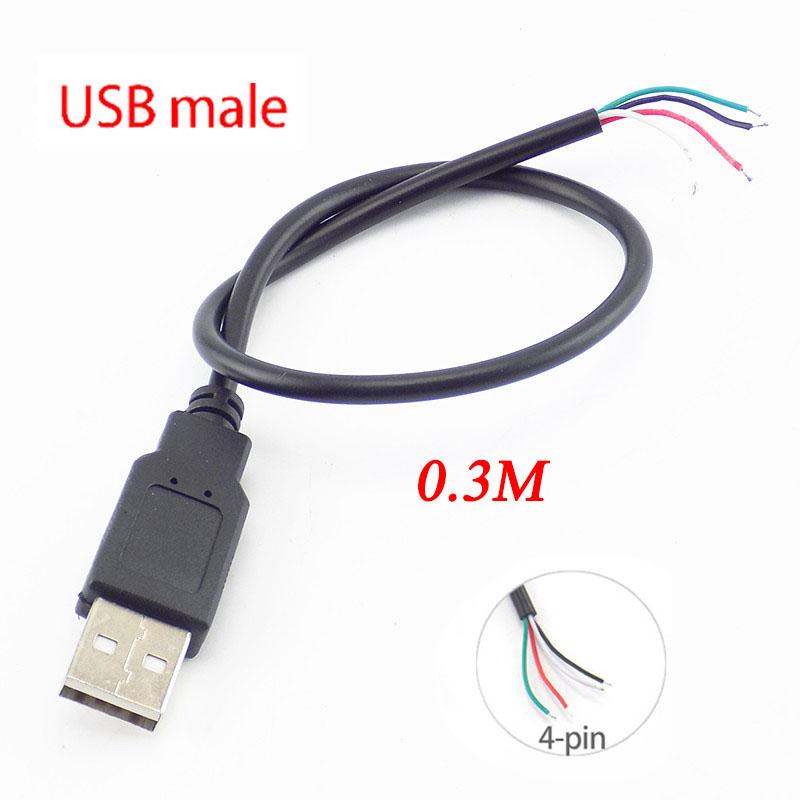 5 шт./лот Micro USB 2.0 A Female Male Jack Удлинительный кабель питания 4 Pin 2 Pin 4 провода DIY Data Line Зарядный шнур
