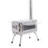 Portable Outdoor Cassette Stove: Camping Heater, Firewood Stove, Barbecue Grill, Chimney Oven, Stainless Steel.