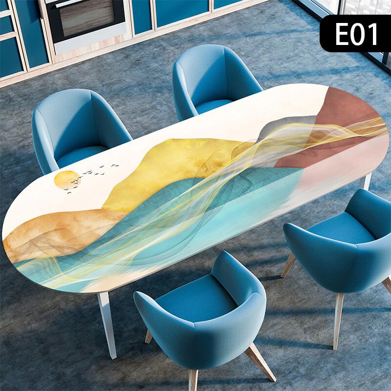 1 шт. Водонепроницаемая овальная скатерть, маслостойкая, эластичная, для кухонного стола, обеденного стола, для вечеринки, скатерти, для наружного двора, декор для дома