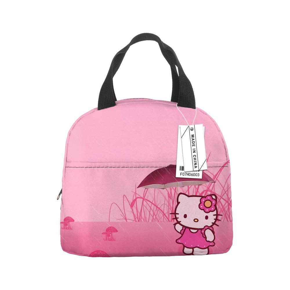 Сумка-ланчбокс Hello Kitty Большой вместимости Мешок для риса Сумка для бенто Сумка-тоут Водонепроницаемый Ланч-бокс Термосумка