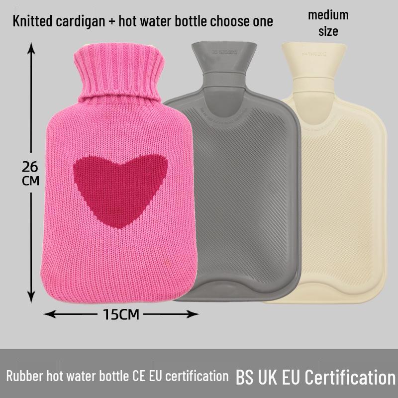 Explosion-Proof Hot Water Bottle: Rubber Design for Stomach and Feet, Long-Lasting Warmth