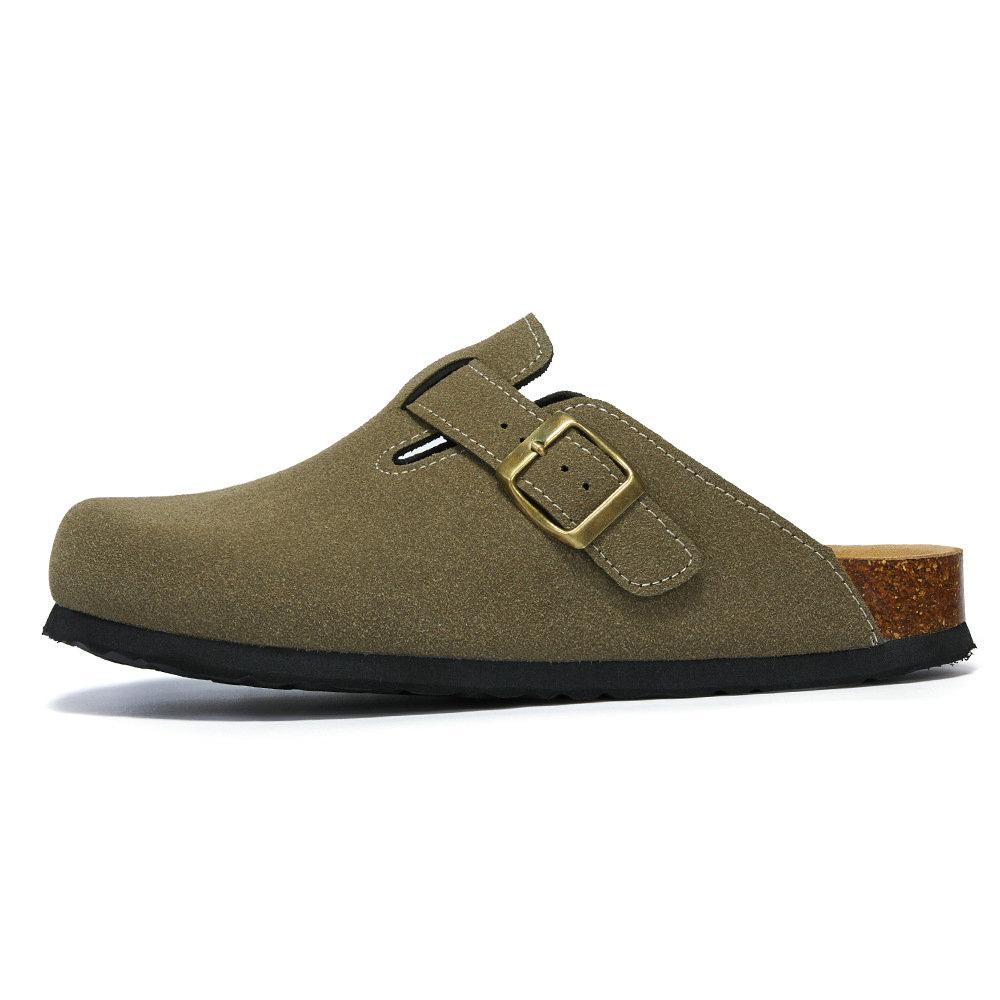 Модная мужская обувь Baotou Пробковые мужские тапочки Кожаные мужские женские полутапочки на зиму Большой размер 35-45