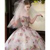 Французское свадебное платье невесты 2025 высококачественная текстура вышитый цветок мужская юбка тяжелая промышленность бюстье свадебное платье