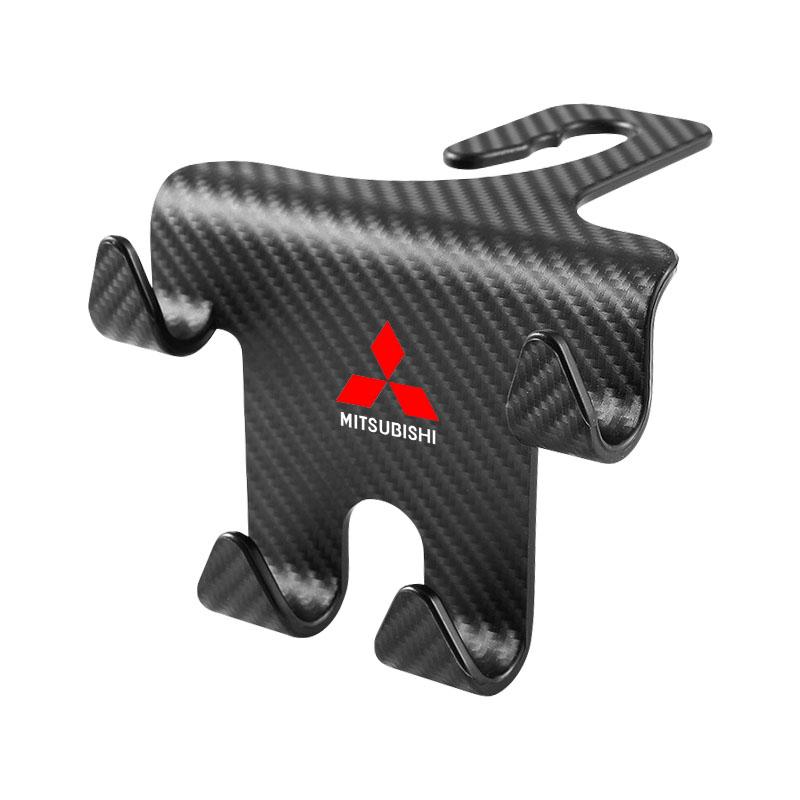 bzhr7 Car Seat Headrest Hook Universal Phone Holder Backseat Organizer For Mitsubishi Outlander Lancer 10 9 ASX RALLIART L200 Sticker