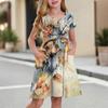 Children's Skirt Round Neck Short Sleeve Princess Dress Fashion Casual Pocket Dress For Girls