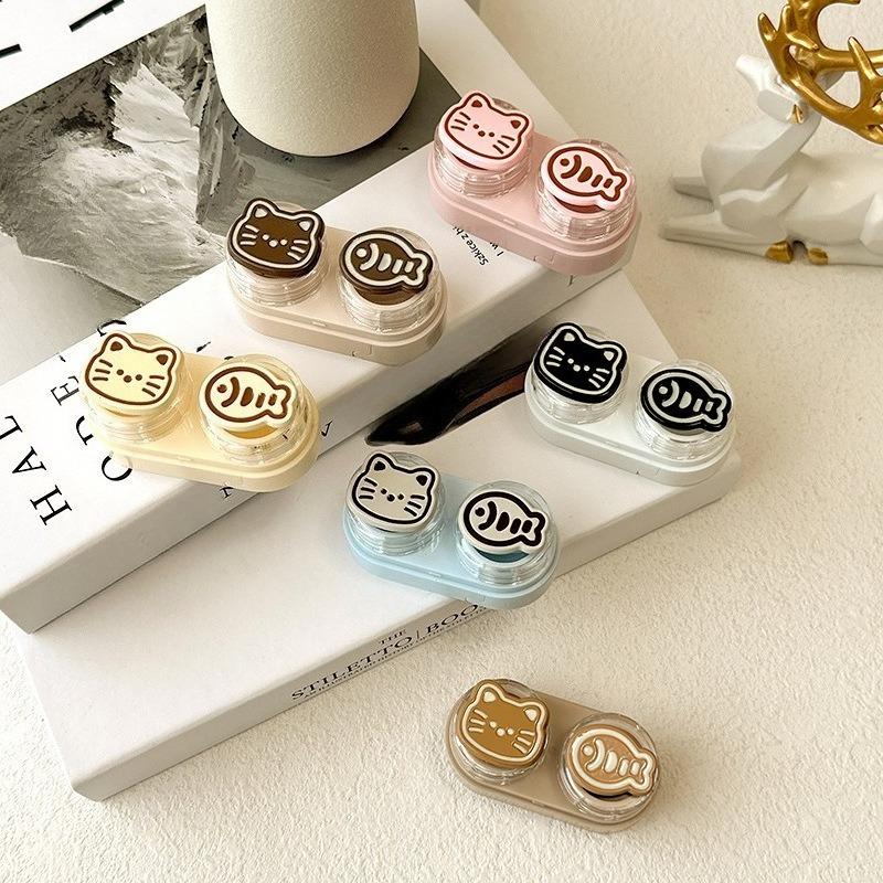New Product Cute Contact Lens Box Portable Drawer Type Beauty Contact Lens Box Cartoon Care Box Compact Companion Box