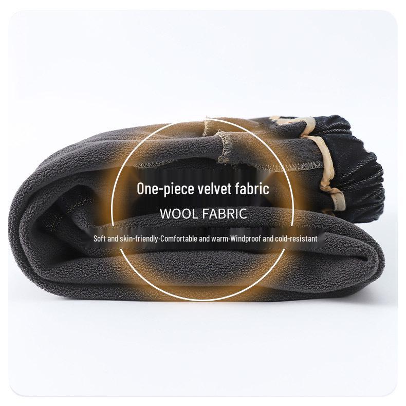 Джинсы на флисовой подкладке для мальчиков Весна-Осень 2025 - Повседневные длинные брюки для детей