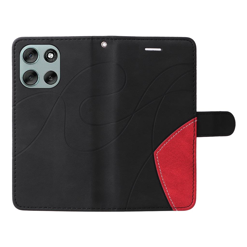 For Motorola Moto G56 5G Leather Phone Case Stand Wallet with Bi-colour Splicing Design