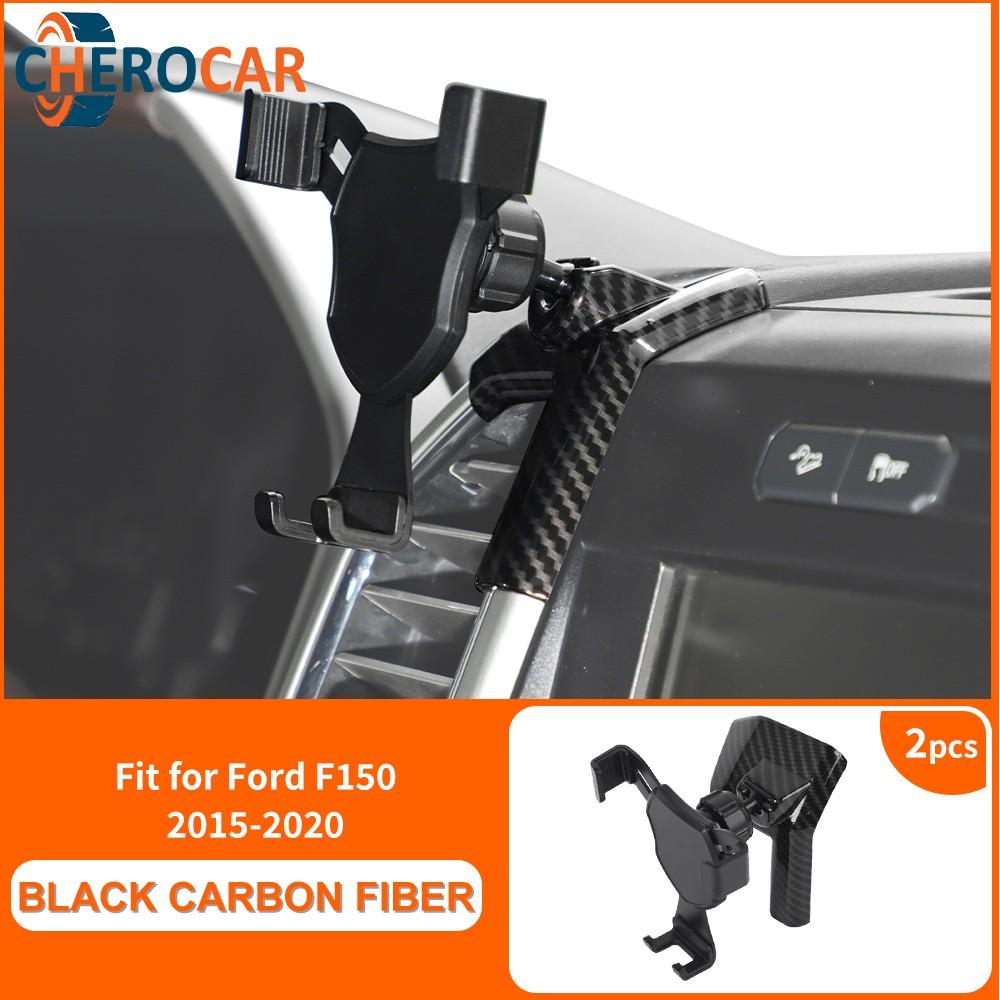 Carbon Fiber 360° Phone Bracket Holder Dashboard For Ford F150 2015-20 Interior