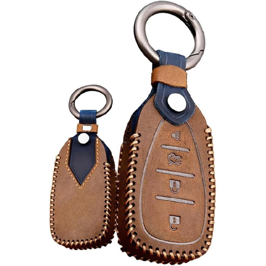 Smart Remote Key Fob Holder Fit for Chevrolet Chevy Equinox Camaro Genuine Leather Car Keycover 2/3/4/5 Buttons