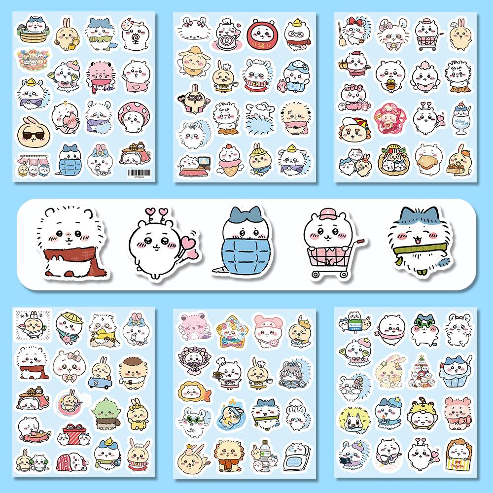 10100 шт. Мультяшные Jiikawa Kawaii Наклейки Декоративные для Стола Ноутбука Скрапбукинга Канцелярские Принадлежности Милые Chiikawa Граффити Наклейка Подарок для Детей