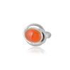 Natural Carnelian Ring In Sterling Silver 925 - Oval Statement Gemstone Jewelry with Vintage Twisted Rope Design - Gift for Women