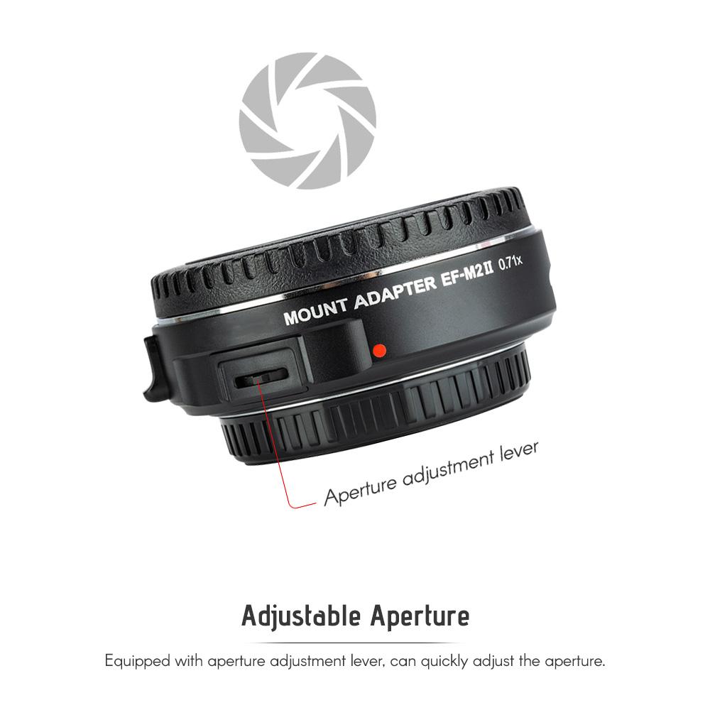 Auto Focus Lens Mount Adapter 0.71X for Canon EOS EF Lens To Micro Four Thirds (MFT, M4/3) Camera