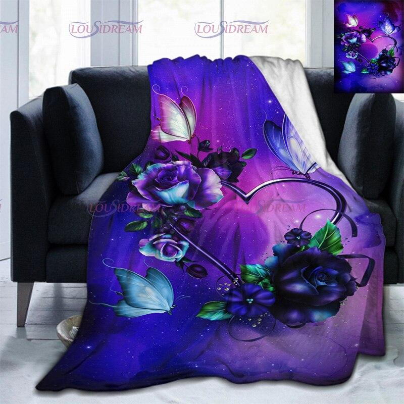 Красочное одеяло с бабочками и цветами, мягкое плюшевое легкое фланелевое одеяло с 3D принтом для дивана-кровати для детей и женщин, подарок