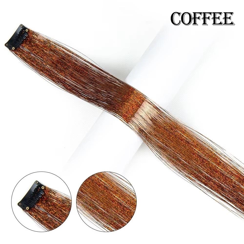 Мелирование Заколка Заколка в Наращивание Волос Блестящие Разноцветные Сказочные Волосы Мишура для Волос Синтетические Длинные Прямые Волосы Мелирование Девочки