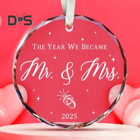 Transparent Glass Hanging Decoration 2025 New Home New Beginnings Engaged Grandparents Wall Hanging Ornament Pendant Housewarming Gift