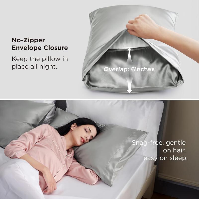 1Pair Standard 51x66cm Pillowcase Silk Pillow Cover Silky Satin Hair Beauty Pillow Case Comfortable Pillow Case Home Decoration