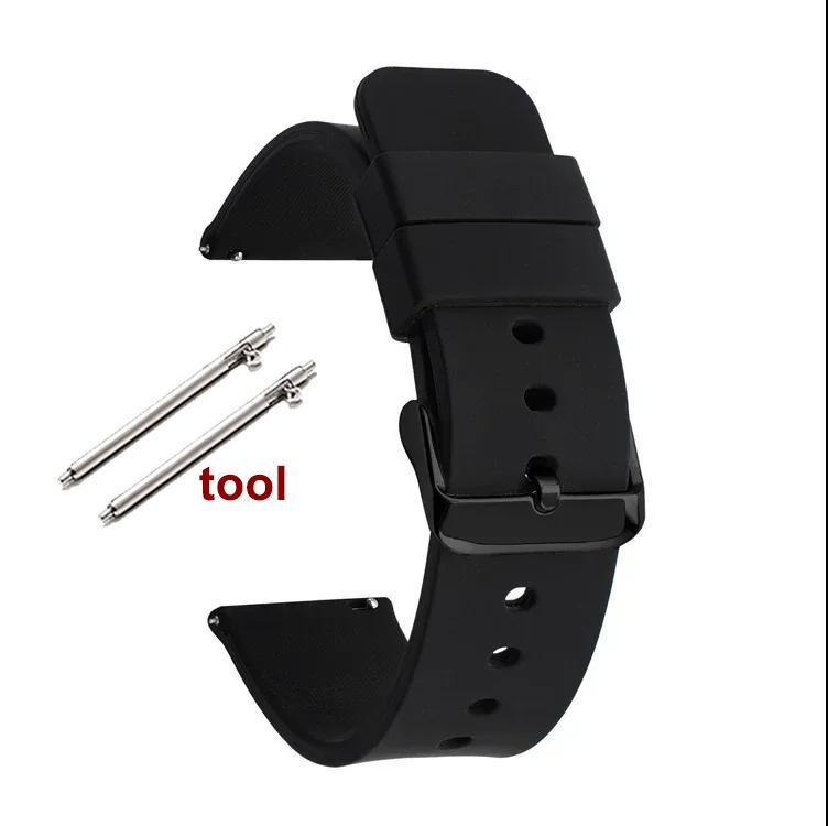 12/14/16mm 18mm 20mm 22mm 24mm Quick Release Silicone Strap Waterproof Rubber Wristband for Huawei GT2/GT3 Smart Watch Bracelet