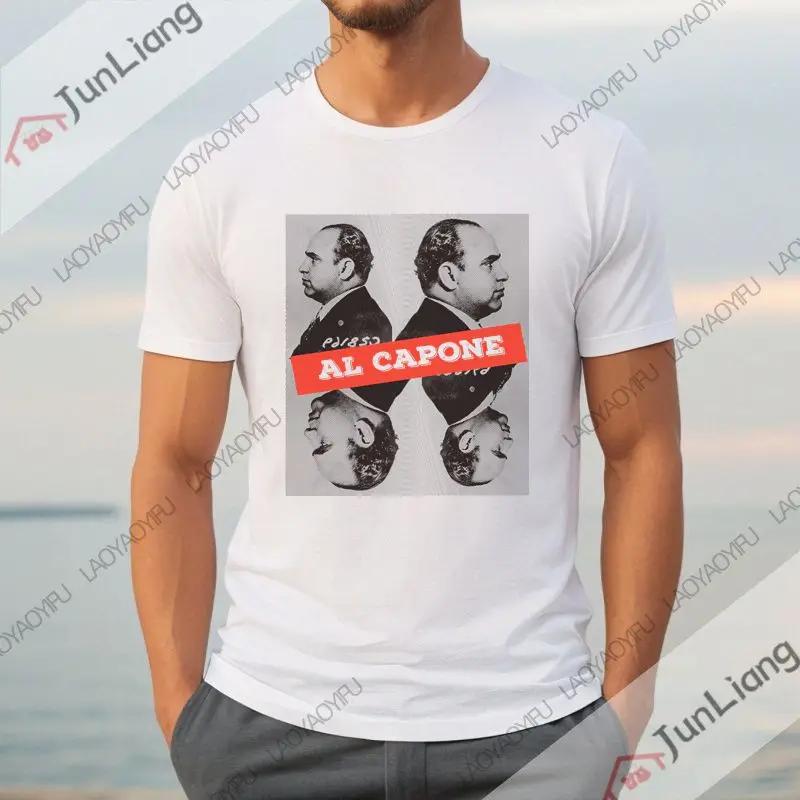 Al Capone mens Tshirt shortsleeved roundneck Tshirt gangster Mafia summer fashionable comfortable and loose clothes