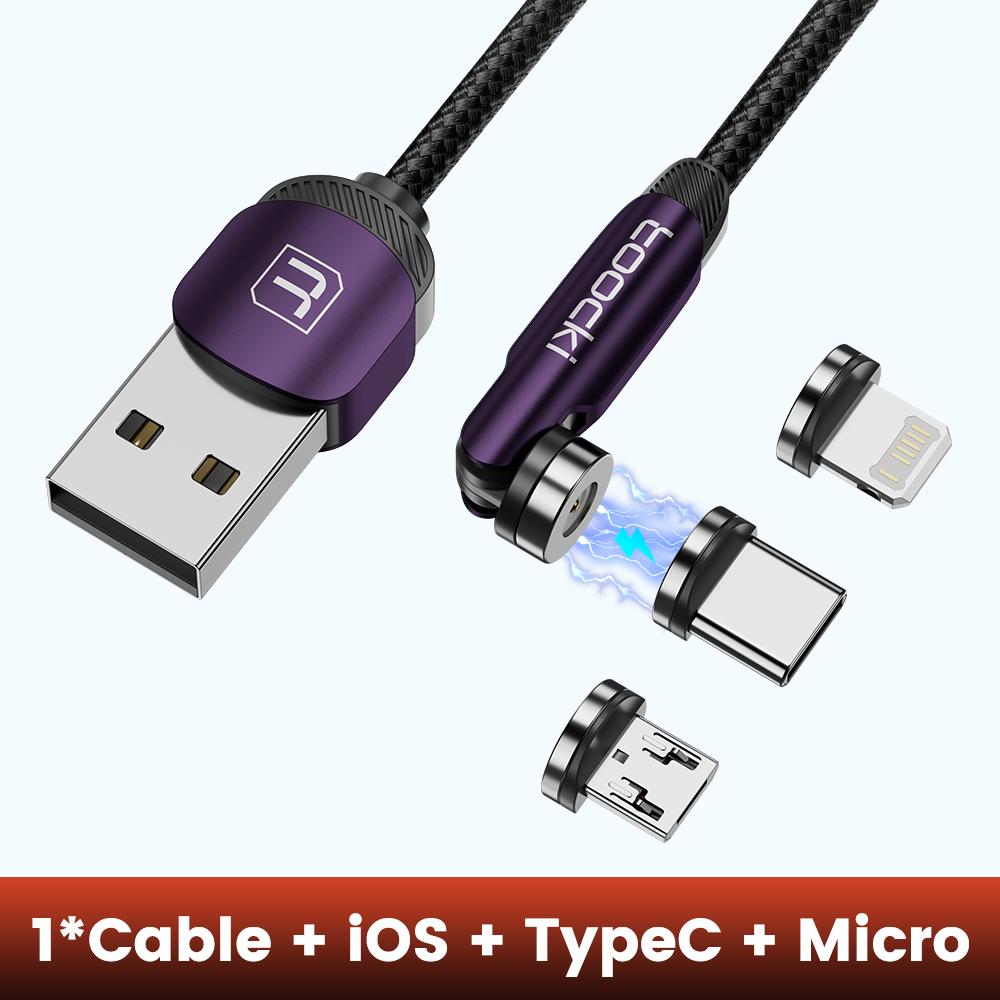 Магнитный кабель Tooki для быстрой зарядки, кабель Micro USB Type C для iPhone, Samsung, Xiaomi, магнитное зарядное устройство, провод для передачи данных мобильного телефона