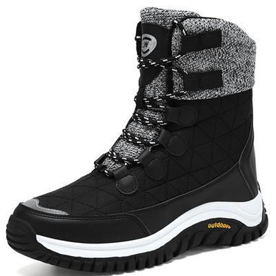 Женские большие хлопковые ботинки среднего размера, утепленная повседневная большая хлопковая обувь, зимние зимние сапоги, противоскользящие и водонепроницаемые