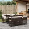 VidaXL 7-Piece Garden Dining Set and Cushions Brown Rattan 3210729