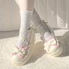 Platform Bow College Style Jk Shoes Women's New Sweet Loli Single Shoes Platform Heightening Lolita Women's Shoes