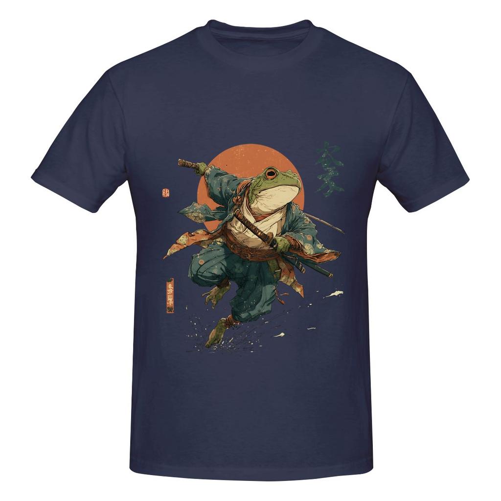 The Frog Ronin Japanese Art Skinfriendly Tshirt Niche Street Style Bright Colors Tee