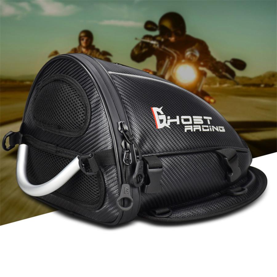Мотоциклетная сумка на хвост рюкзак водонепроницаемый с карбоновым рисунком из ПУ