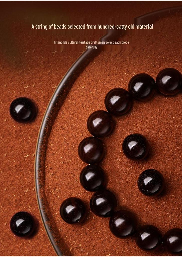 Genuine Indian Red Sandalwood Buddhist Beads Bracelet for Men & Women – 1.5 Gold Star Old Material Rosewood
