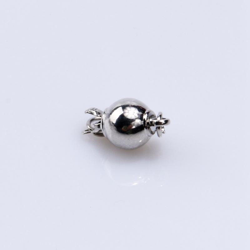 Round Ball Clasp for Pearl Necklaces: Alloy with Strong Color Retention
