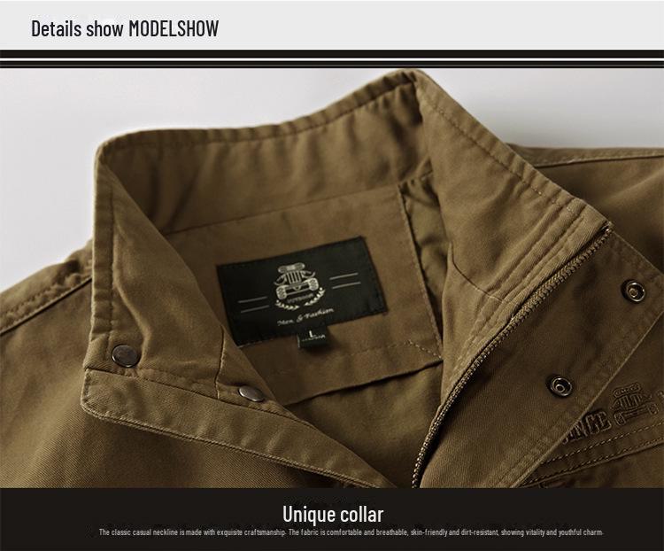 Мужская куртка средней длины свободного кроя на весну и осень — большой размер, повседневный стиль для мужчин среднего возраста