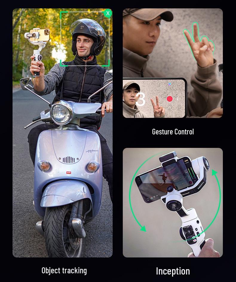 Zhiyun Smooth 5S AI стабилизатор для телефона: Ручной стабилизатор и селфи-палка с 360° антивибрационной стабилизацией