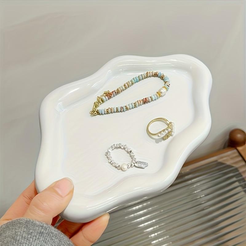 Современный поднос для украшений, поднос для туалетного столика для колец, серег, ожерелья, настольный органайзер для косметики, поднос для хранения в ванной, декор для спальни