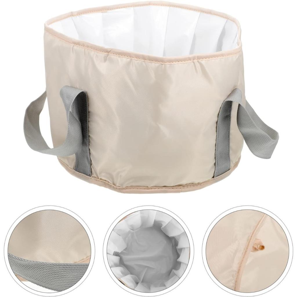 Foot Spa Folding Bucket Travel Basin Tub Folding Water Basin Pedicure Feet Washing Basin Feet Soaking Bag Footbath Tub Insulation Cotton Camping