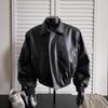 Мужская зимняя модная черная кожаная мотоциклетная куртка - Ретро высококачественное короткое повседневное пальто