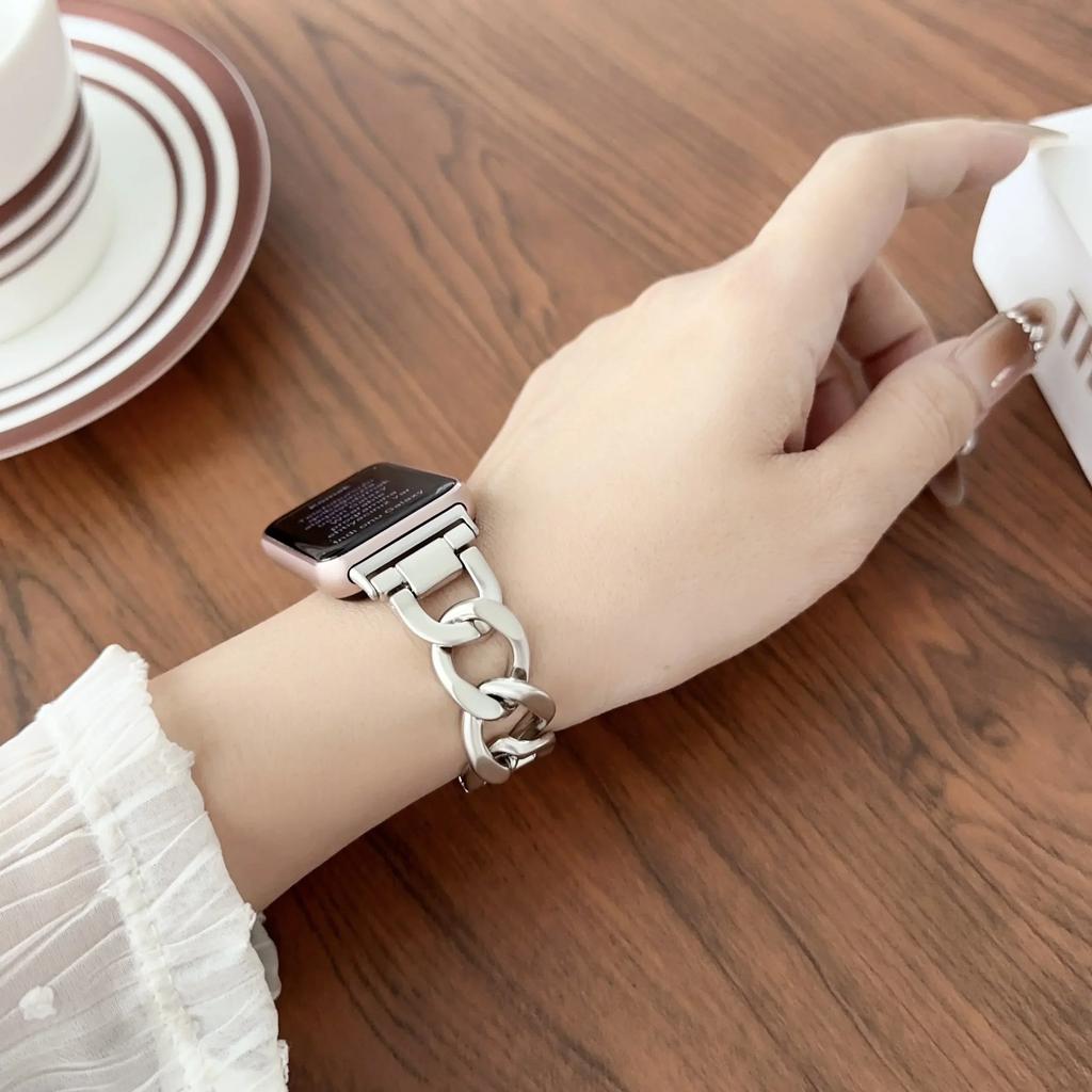 Ремешок из нержавеющей стали для умных часов Samsung Galaxy Fit 3, Металлический браслет-цепочка, Браслет на запястье для Fit3, Аксессуары для ремешка Fit3