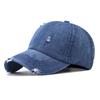 Fashionable Damaged Design Neutral Sunshade Denim Baseball Hat For Outdoor