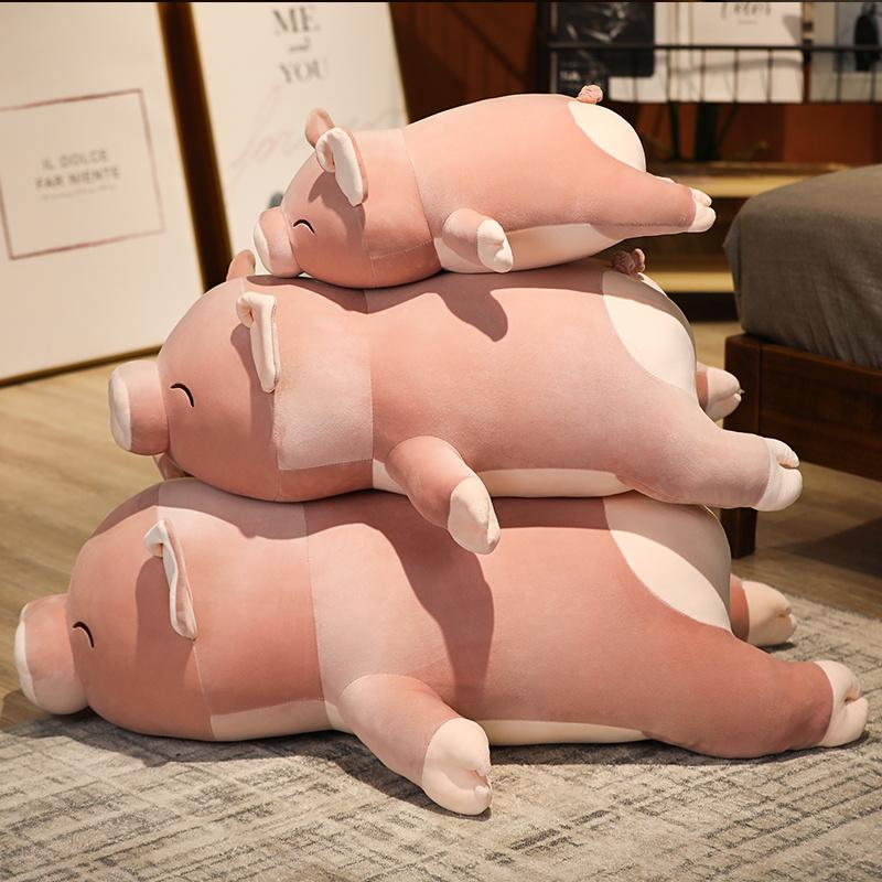 45-95cm Squishy Simulation Pig Stuffed Doll Plush Piggy Toy Animal Soft Plushie Pillow Cushion Comforting Gift