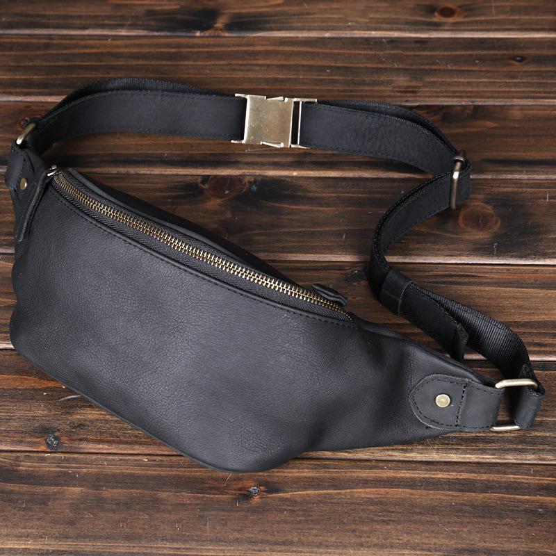 Новая мужская поясная сумка Crazy Horse из воловьей кожи в стиле ретро с нагрудной сумкой из натуральной кожи европейского и американского тренда