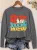 Women's Casual Long Sleeve Tee Round Neck Soft Top with Colorful 'This Is Hot New' Print - Versatile Daily Wear for Commute Vacation Outdoors,