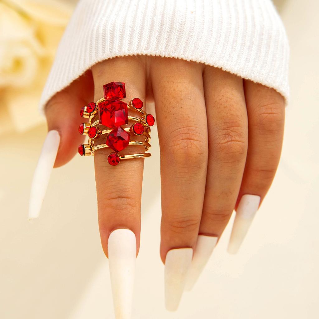 Сплав Персонализированный Золотой Ободок Кольцо-капля Конструкция из трех частей Кольцо с пружиной Набор колец Женский