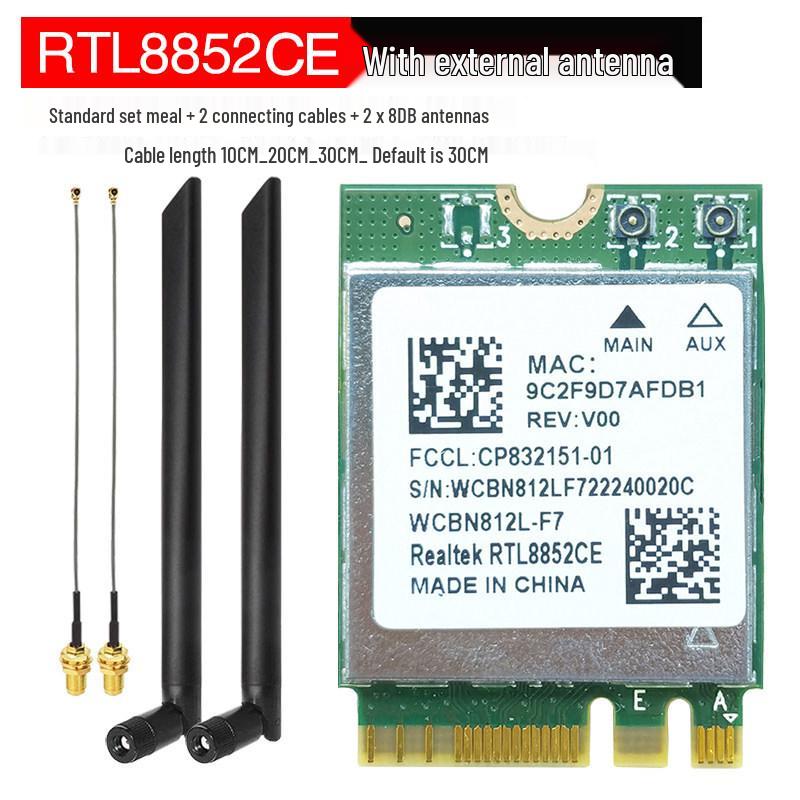 RTL8852AE/BE/CE Wi-Fi 6E Wireless Network Card with 5G Dual-Band and Bluetooth 5.3 for Laptops and Desktops
