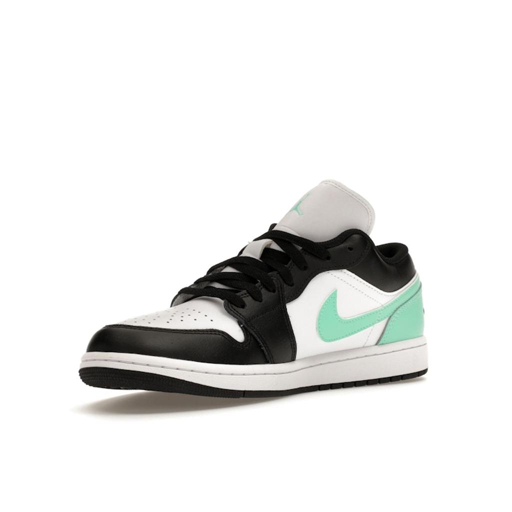 Мужские кроссовки Air Jordan 1 Low Green Glow Белый Черный 553558-131